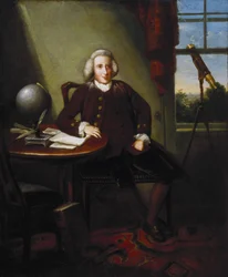 ジェームズ・ファーガソン (1710-1776)、イギリスの天文学者で芸術家 (画家)、彼の書斎