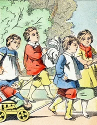 ゲーム：おもちゃの車-チャイルドエンターテインメントアルファベットc.1890（リトグラフ）