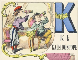 K : 万華鏡 - ゲーム・アルファベット, 1890年頃（イラスト