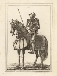 ロンドン塔の武器庫から馬に乗った武装騎士として描かれたエドワード3世