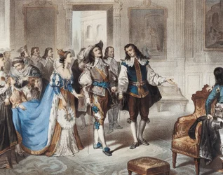 ムリーリョ、バルトロメ・エステバン（1617-1682）。エル・エスコリアルを訪れる画家ムリーリョ"（"El Escorialを訪れる画家ムリーリョ"）。L.ターギスによる石版画