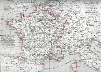 1774年から1793年までのルイ16世治世下のフランス地図 (ルイ16世時代のフランス地図) Houze著 "Atlas Universel "のプレート