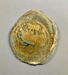 ヨナと鯨を描いたメダイヨン ローマ、4世紀（石・金
