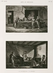 金属、銅 銅鍛冶屋、鍛冶屋、エジプト、1798年頃