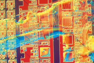 顕微鏡写真 (光) コロイダルシリカ染色を施したシリコンウェーハ、光学顕微鏡写真
