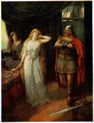 Music. Opera. Tristan and Isolde. Illustration by Ferdinand Leeke for the opera: Tristan und Isolde, by Richard Wagner (1865), Germany, c.1910 (postcard)   1439115   ja       japanese Successfully Translated  Original: Niagara Falls, From The Canada Side (