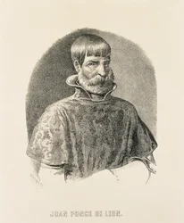 ポンセ・デ・レオン、フアン（1460-1521）。スペインのプエルトリコ征服者（1508年）、フロリダ発見者（1502年）（エングレーヴィング）