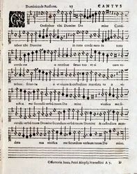 ペンデレツキ (c.1970-1973) によるソロモンの歌の楽譜のページ