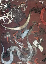 月と龍の図 中国 前1世紀初頭