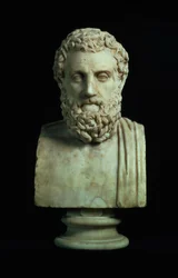 ソフォクレス（紀元前496～405年頃）の肖像胸像、紀元前4世紀のギリシャの原型のコピー（大理石製