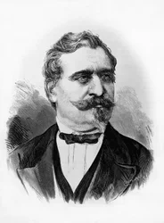 イタリアの詩人・政治家ジョヴァンニ・プラティ（1815-1884）の肖像、ミケーレ・シェンボッヘ（1856-1906年頃活躍）の写真をもとにチェンテナリが彫ったもの。