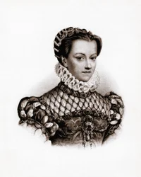 フランス王妃エリザベート（1555-1592）の肖像 19世紀のエングレーヴィング