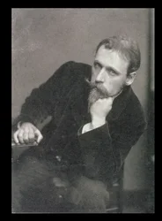 Frederick Hollyer (1837-1933)によるWalter Crane (1845-1915)のポートレート写真 1886年 (白黒写真)