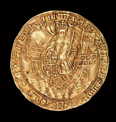 稀少英国コイン、金貨、剣と盾を持ったメアリー女王(ブラッディ・メアリー)