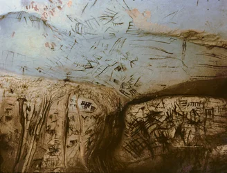 回路図記号、新石器時代の岩絵、c。 紀元前5千年紀（写真）