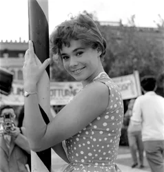 女優ヘザー・シアーズ、ヴェニスのリドにて - 1957年