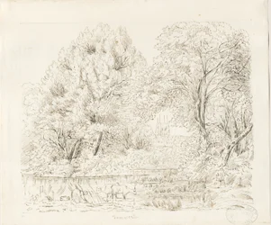 タムワース-ルーラルビュー：インク描画、nd [19セント]