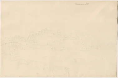 タムワース城：鉛筆画、nd [19セント]
