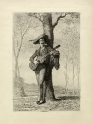 ギタリスト、フランス、1870年頃（彫刻）