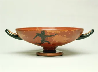 ペルセウスの追跡」 アッティカの黒像キルス（ペパックス師作） 紀元前525～520年（土器
