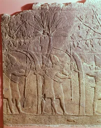 セナケリブ軍によるアランムの包囲（紀元前704～681年） 紀元前700年頃、ニネベの南西宮殿のパネルからの詳細（石膏）（85705も参照