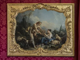 独りよがりの牧師や檻。フランソワ・ブーシェ（1703-1770）の絵画。王女のパレードまたはパレードの部屋。パリ、ホテル・ド・スービズ