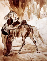 馬に乗ったトルコ人。1835年、カール・パヴロヴィチ・ブリュロフ（1799 1852）作。ロシアの新古典主義からロマン主義への移行における重要人物とされる。