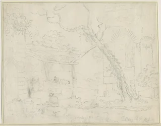 タットベリー城：鉛筆画、nd [？19セント]