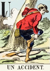U : Un accident - The Hunting Alphabet, c.1890 (e.g. engraving)