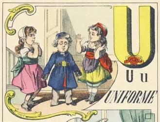 U：ユニフォーム-ゲームアルファベット、1890年頃（イラスト）