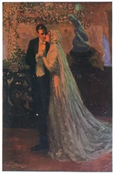 挙式後の若いカップル、1920年頃（イラスト）