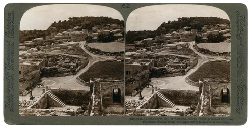 1900年、フィリップがキリストを説教し、西を向いていたパレスチナの古代王室都市サマリア。1900年。
