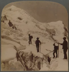 ブラン山の上昇-ボソン氷河の交差-距離のグランムレット、アルプス、1901年。