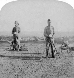 ヨハネスブルグ砦からの英文ヘリオグラフ、占領のニュース、ボーア戦争、1900年