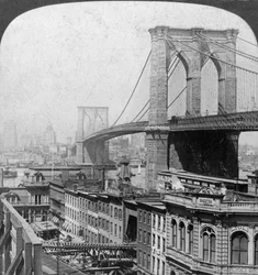 ブルックリンブリッジ、ニューヨーク、アメリカ合衆国、1901。