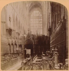 ウェストミンスター寺院、ロンドン、イギリス、1896年の内部。