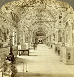 バチカン図書館、ローマ、イタリアのインテリア。