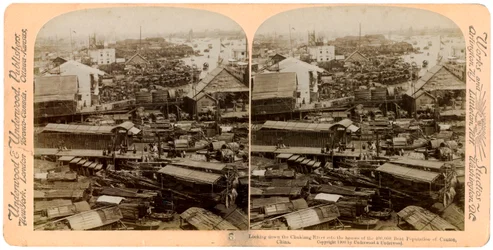 1900年広州広州で珠江珠江を見下ろす