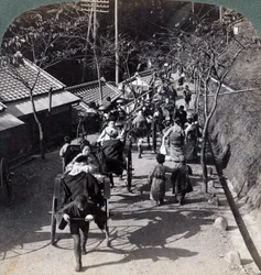 太陽神の崇拝の神道祭のために、大神宮に乗って、横浜、1904。