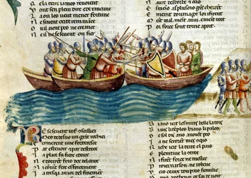 海戦の様子。13世紀の細密画