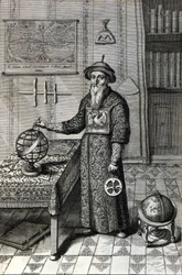 天文学者アダム・シャル（1592-1666）の北京天文台でのマンダリン衣装、アタナセ・キルヒャー（またはアタナシウス・キルヒャー）の「中国」にて