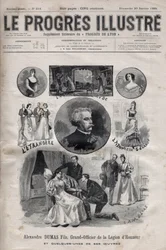 アレクサンドル・デュマ・ジュニア - レジオン・ドヌール勲章とその作品 - 1895年の "Le Progres illustrious "誌に掲載された写真