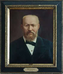 アレクサンドル・オストロフスキー - 劇作家アレクサンドル・N・オストロフスキー(1823-1886)の肖像、匿名。キャンバスに油彩、19世紀後半、A.オストロフスキー国立博物館、シチェリコヴォ