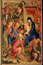 Altarolo del Bargello (バルジェッロの祭壇画) "Adoration of the Magi" (マギの崇拝) 14世紀の無名の絵画 フィレンツェ、Museo Nazionale del Bargello
