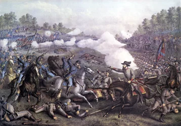 アメリカ南北戦争（1861～1865年）。Battle of Opequon or Third Battle of Winchester, Virginia 1864年9月19日。19世紀の版画。