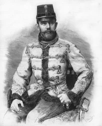 ハプスブルク家のロドルフ大公（1858-1889）、オーストリアの皇太子、1889年のエングレーヴィング。