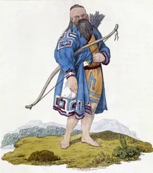 ロシア人集団のアーチャー。1803年に描かれたもの。