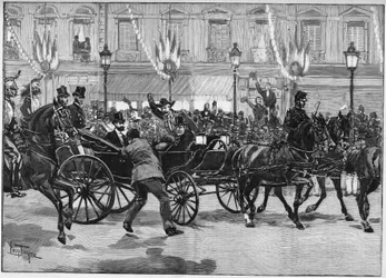 共和国大統領サディ・カルノー（1837-1894）の暗殺、無政府主義者カゼリオによる。1894年6月24日。