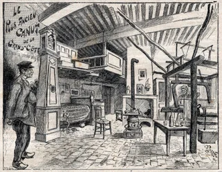 リヨンのカヌート工房 - 1814年創業のグラン・コート最古のカヌート 1895年の "Le Progres illustrious "誌に掲載された彫刻。
