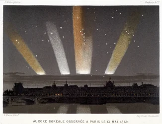 1869年5月13日にパリで観測されたAurore Boréale - Amédée Guilleminの "Magnetism and Electricity "にて